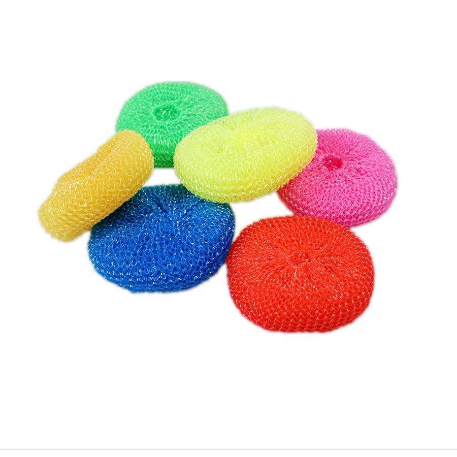 Plastic Kitchen Washing Up Dish Scourer Pack of 6 Assorted Colours 4898 (Parcel Rate)