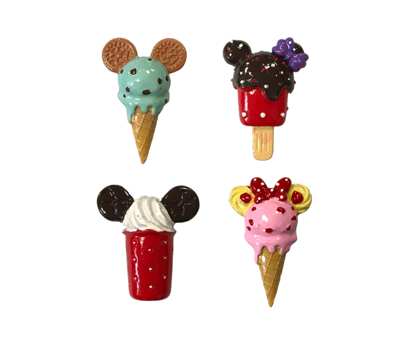 Fridge Magnet Ice Cream with Mouse Ears Design 7 cm Assorted Designs 7047 (Parcel Rate)