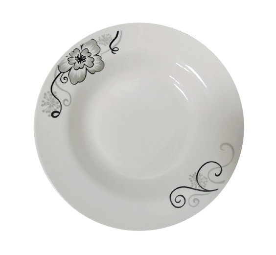 Dining Appetiser Plate White Floral Design 20 x 4 cm 7073 (Parcel Plus Rate)