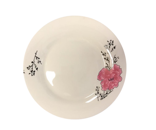 Dining Salad / Dessert Plate Pink Floral Design 23 cm 7077 (Parcel Plus Rate)