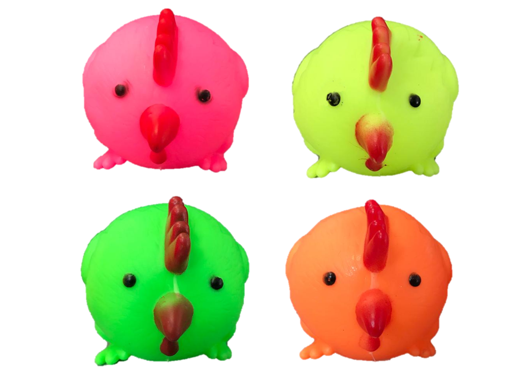 Pet Dog Toy Squeaky Round Chicken 7 x 9 cm  Assorted Colours 7092 (Parcel Rate)