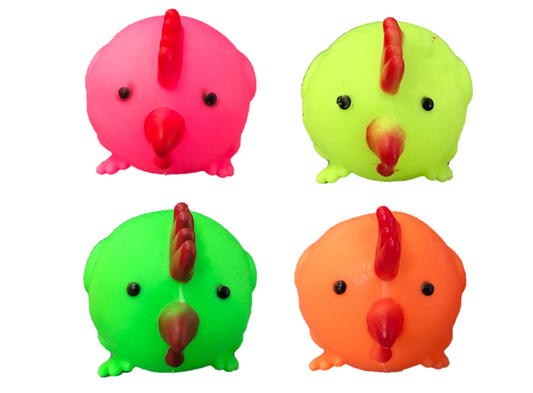 Pet Dog Toy Squeaky Round Chicken 7 x 9 cm  Assorted Colours 7092 (Parcel Rate)