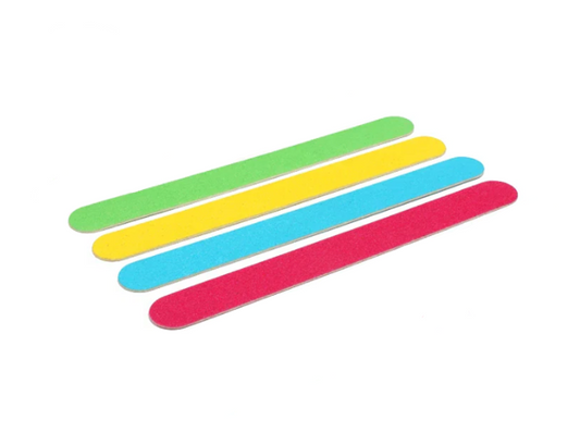 Nail Files Emery Board Pack of 4 18 cm Assorted Colours 7138 (Parcel Rate)