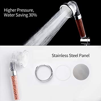 Shower Head Flow With Water Purify Beads Filter 3 Modes 6731 (Parcel Rate)