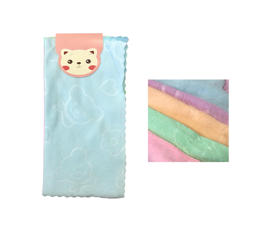 Microfibre Cleaning Cloth with Bear / Flower Design 29 x 28 cm Pack of 5 Assorted Colours 7208 (Parcel Rate)