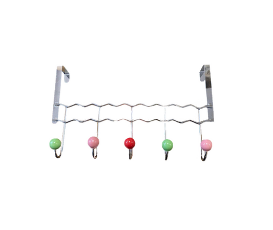 Metal Coat Hook 5 Door Hanger Rack 40 x 25 cm 7301 (Parcel Rate)