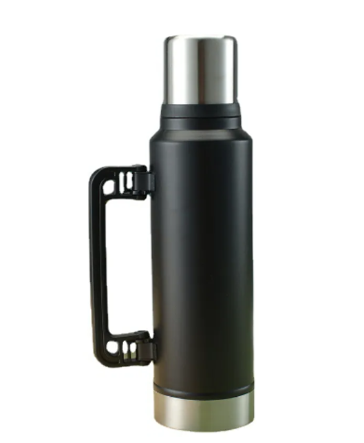 Stainless Steel (18/8) Thermos Flask Bottle with Plastic Handle 1400ml Assorted Colours 7389 (Parcel Rate)