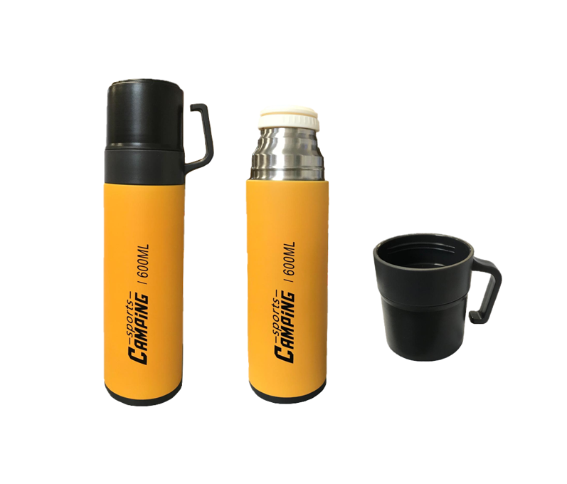 Stainless Steel Thermos Travel Flask Bottle 600ml Assorted Colours 7392 (Parcel Rate)