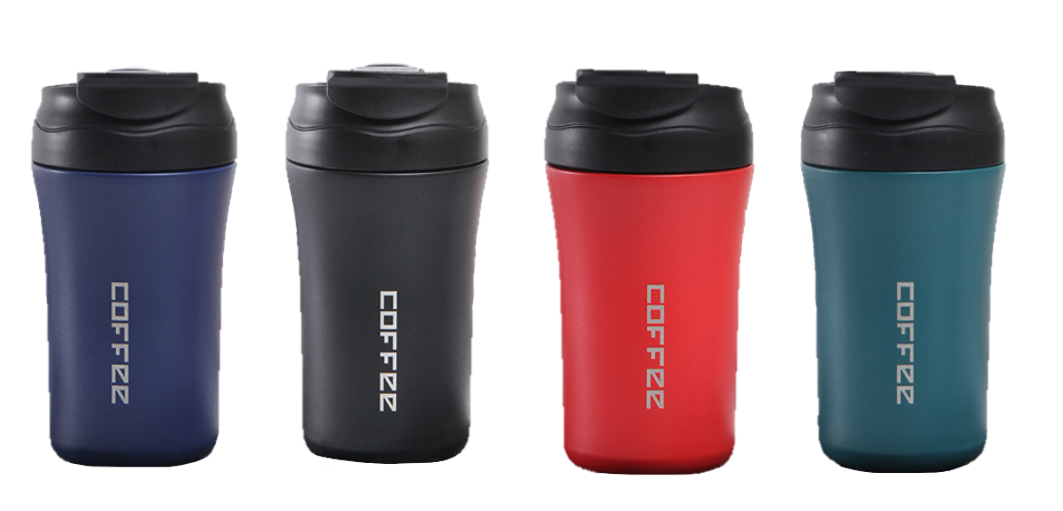 Stainless Steel Coffee Travel Cup Tumbler 15 x 7.5 cm Assorted Colours 7393 (Parcel Rate)