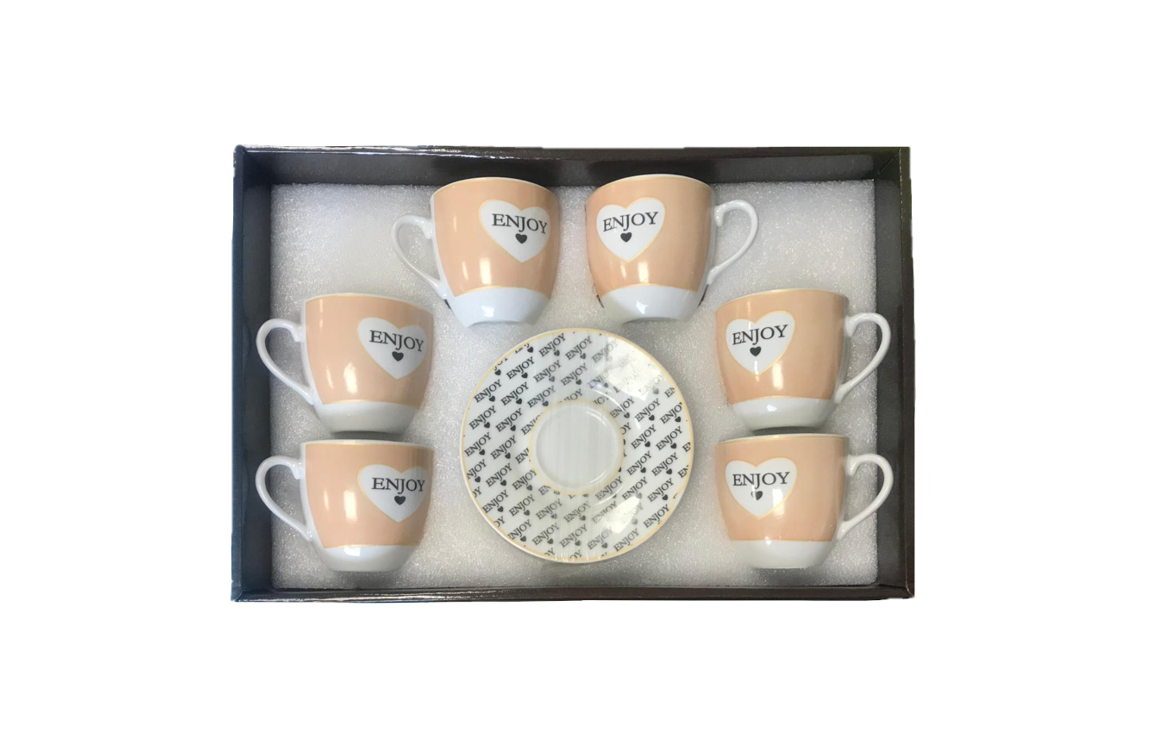 Coffee Tea Cup Mug Set with Saucers Set of 12 Assorted Designs 7520 (Parcel Plus Rate)