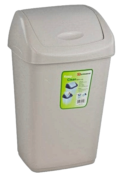 SQ Professional Plastic Swing Bin 50 Litre W 40cm x D 31cm x H 64.5cm Assorted Colours 7560 (Big Parcel Rate)