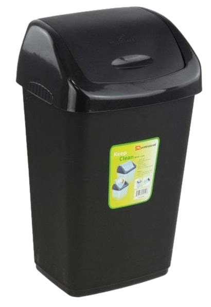 SQ Professional Plastic Swing Bin 50 Litre W 40cm x D 31cm x H 64.5cm Assorted Colours 7560 (Big Parcel Rate)