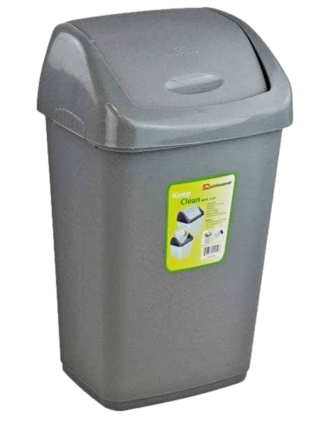 SQ Professional Plastic Swing Bin 50 Litre W 40cm x D 31cm x H 64.5cm Assorted Colours 7560 (Big Parcel Rate)