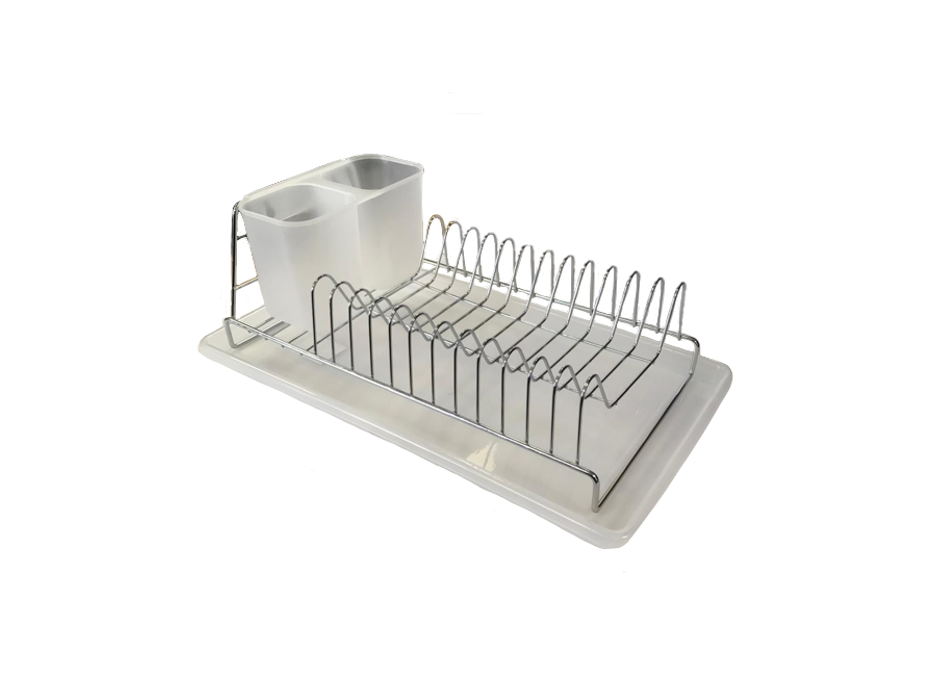 Plastic and Metal Dish Drainer Rack with Drip Tray 38.5 x 21.5 x 12 cm 7669 (Parcel Rate)