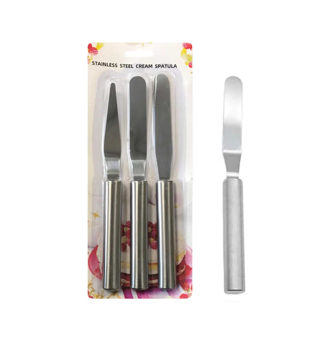 Stainless Steel Cake Cream Icing Palette Knife Spatula Set of 3 7832 (Parcel Rate)