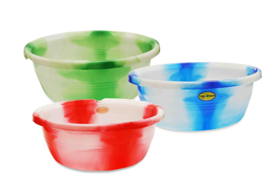 DC Plastic Washing Bowl Basin Tub Tie Dye 12" Assorted Colours 7729 (Parcel Rate)