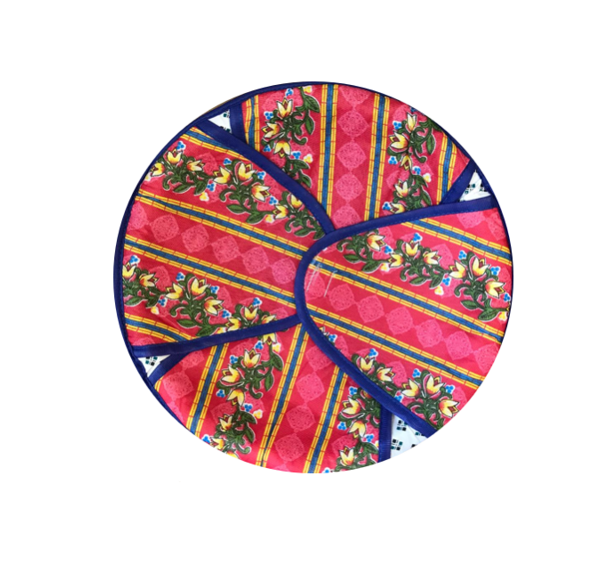 Printed Cotton Roti Chaba Naan Bread Basket Round 30 cm Assorted Designs 7944 (Parcel Rate)