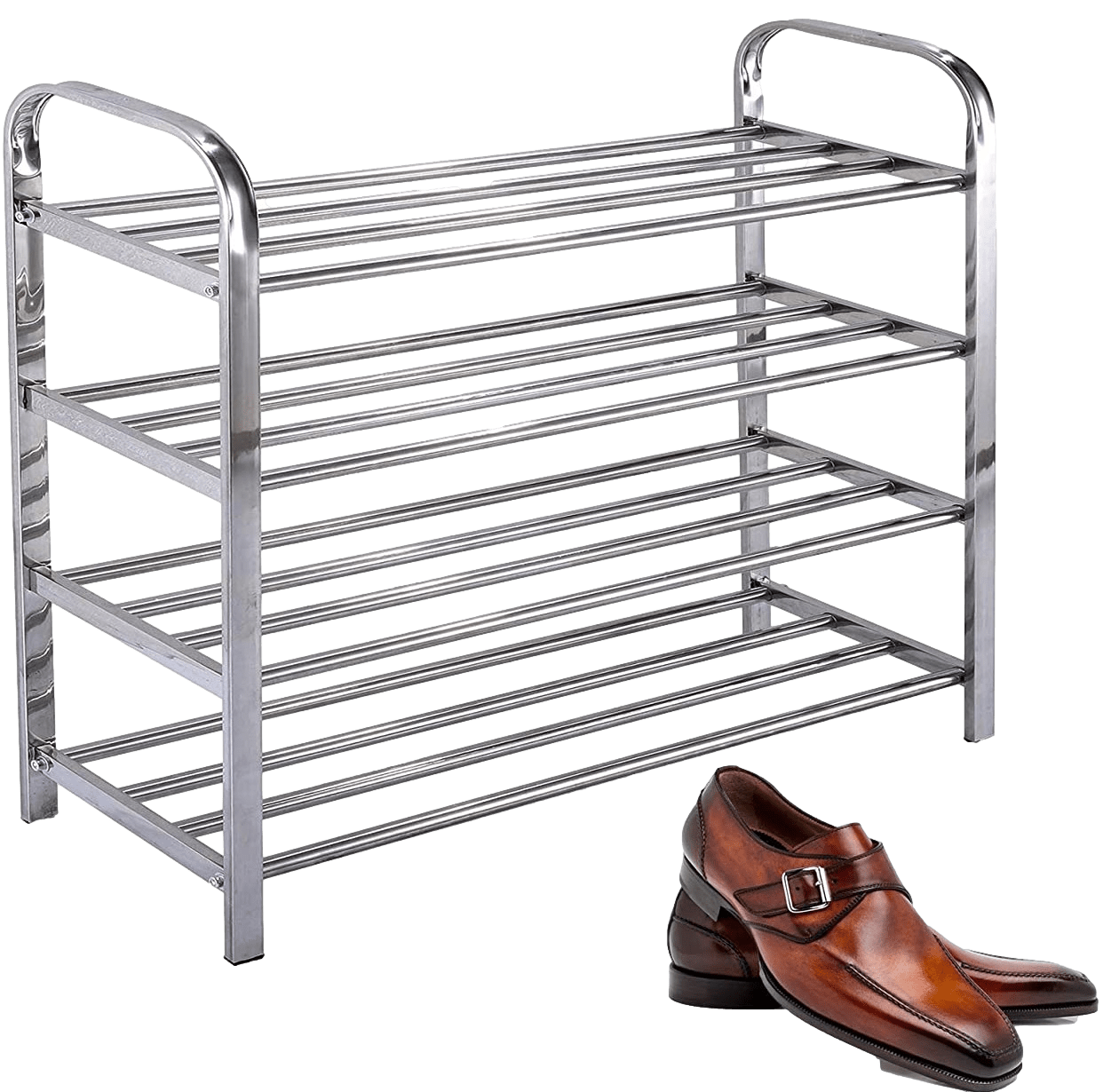 4 Tier Stainless Steel Shoe Storage Display Rack 70 x 60 x 23 cm 6213 A (Parcel Rate)