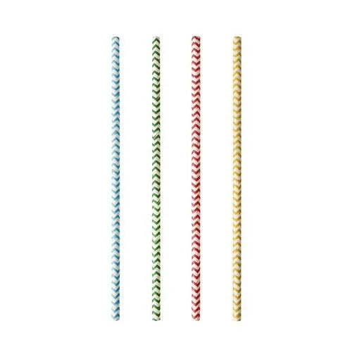 Paper Straws Zig-Zag Pattern Pack of 25 20 cm 88026 (Parcel Rate)p