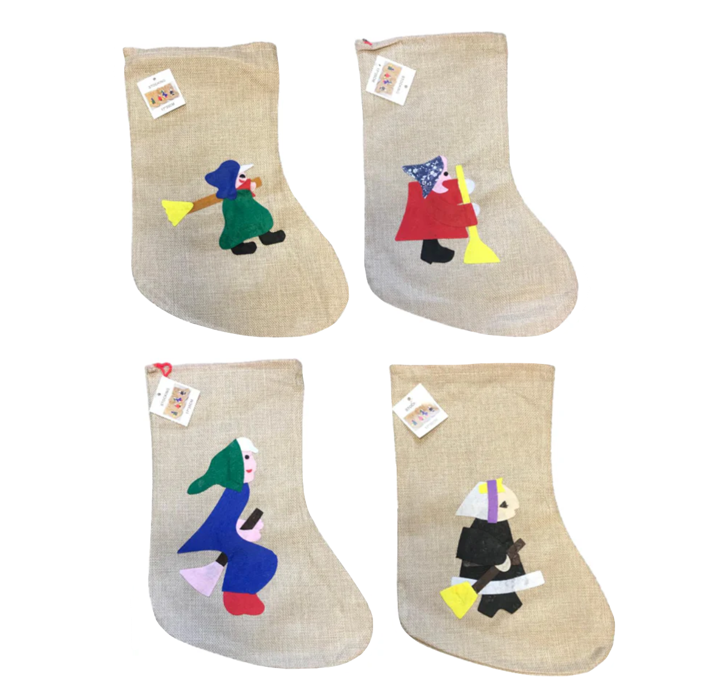 Christmas Jute Burlap Hanging Stocking 17 x 35 cm Assorted Designs 9979 (Large Letter Rate)