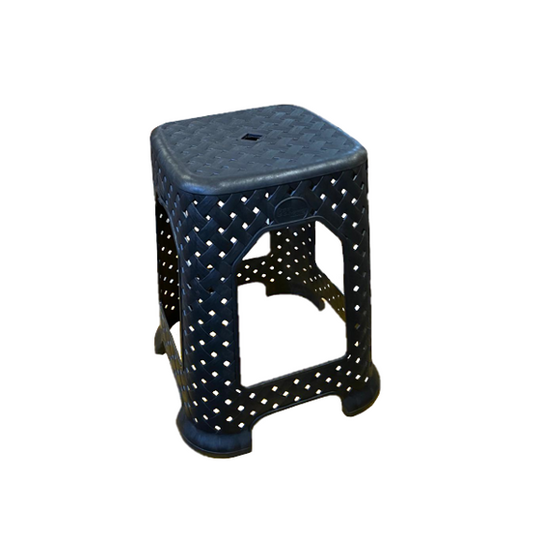 Large Plastic Rattan Style Stool 44 x 27cm Assorted Colours AK309 (Big Parcel Rate)