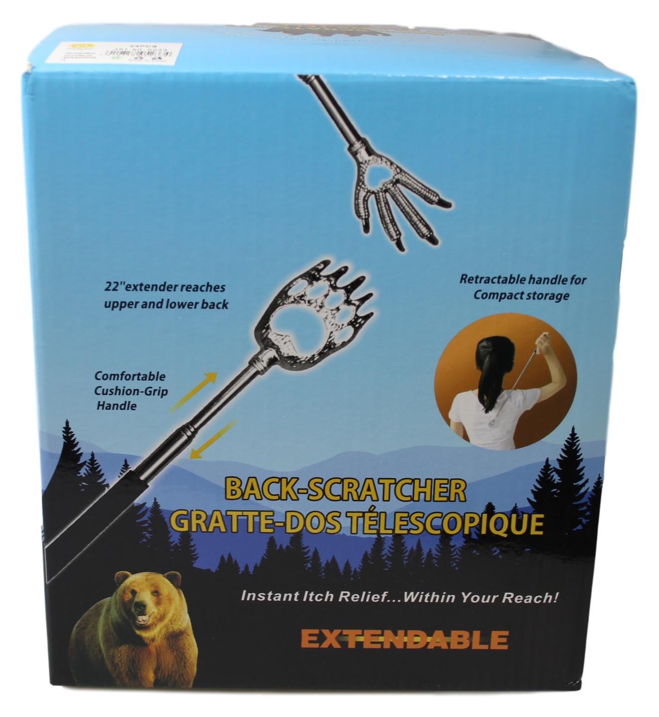 Back Scratcher Metal Telescopic Extendable Eagle Claw 3 Assorted Colours 5233 (Parcel Rate)