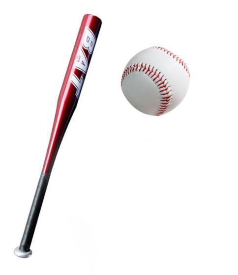 Lightweight Aluminium Baseball Bat with Ball 69 cm Assorted Colours 5426 A  (Parcel Rate)