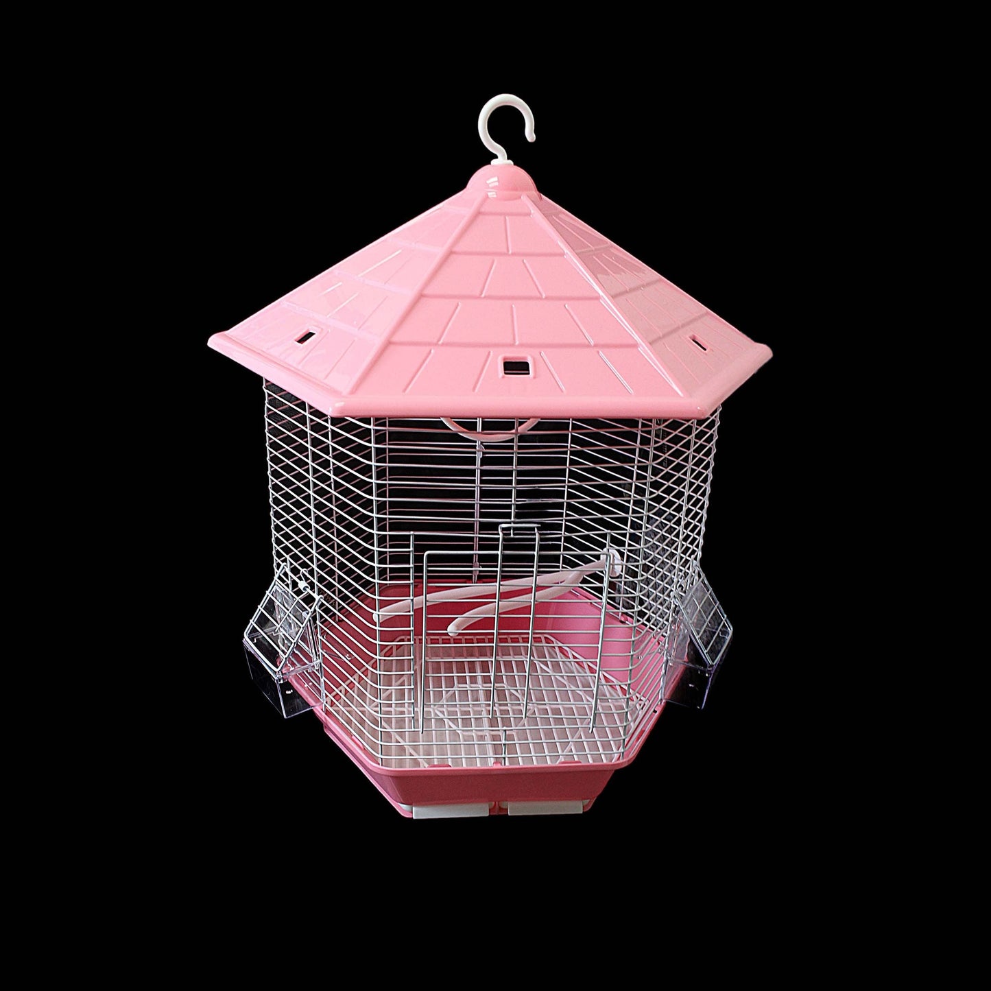 Hexagon Metal Bird Cage 26 x 30 cm Assorted Colours 1006 (Parcel Rate)