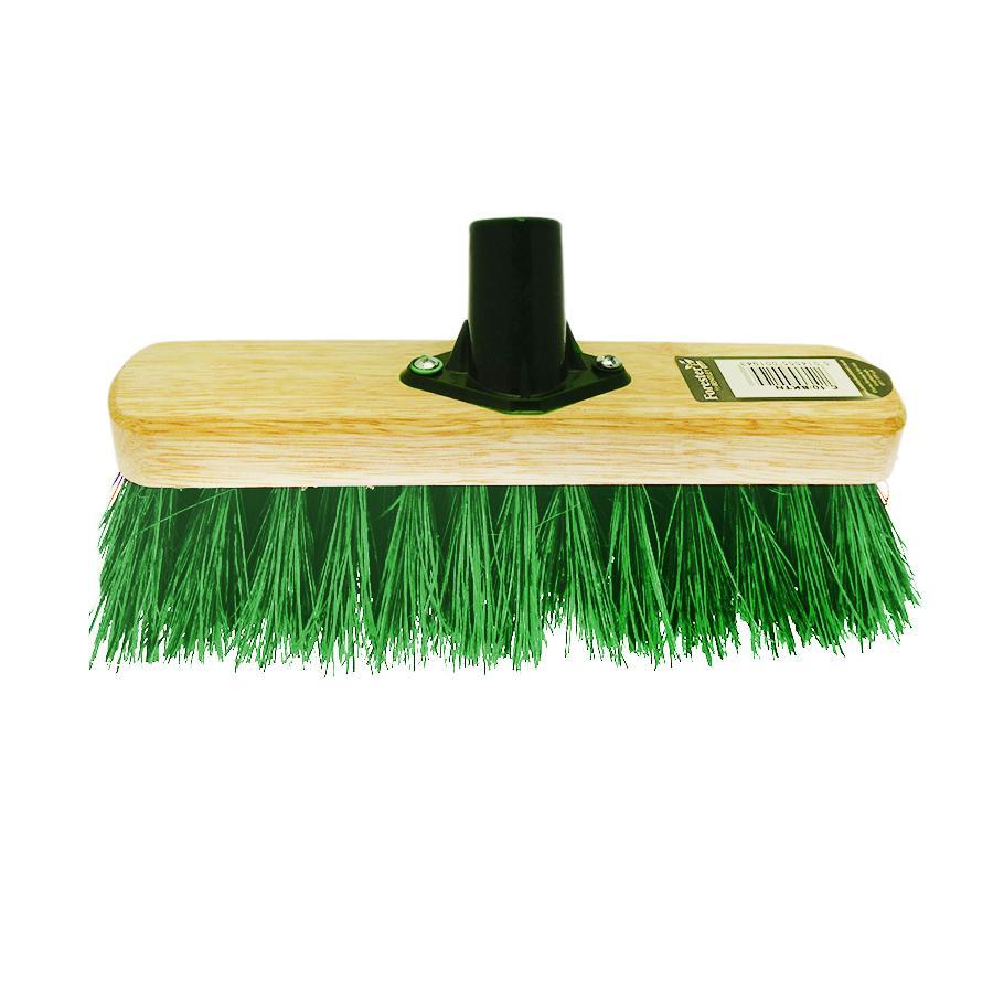 12'' Kingswood PVC Bristle Brush Head Assorted Colours Green / Red 51063 (Parcel Rate)