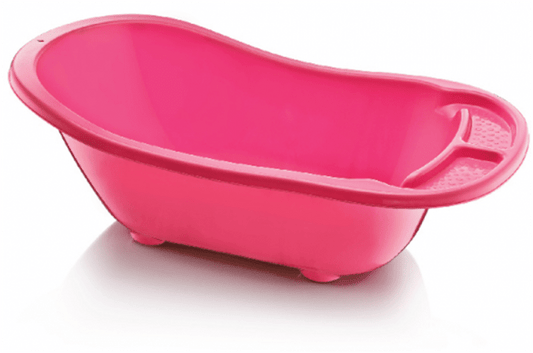 Plastic Baby Bath with Drain Assorted Colours D12004 (Big Parcel Rate)