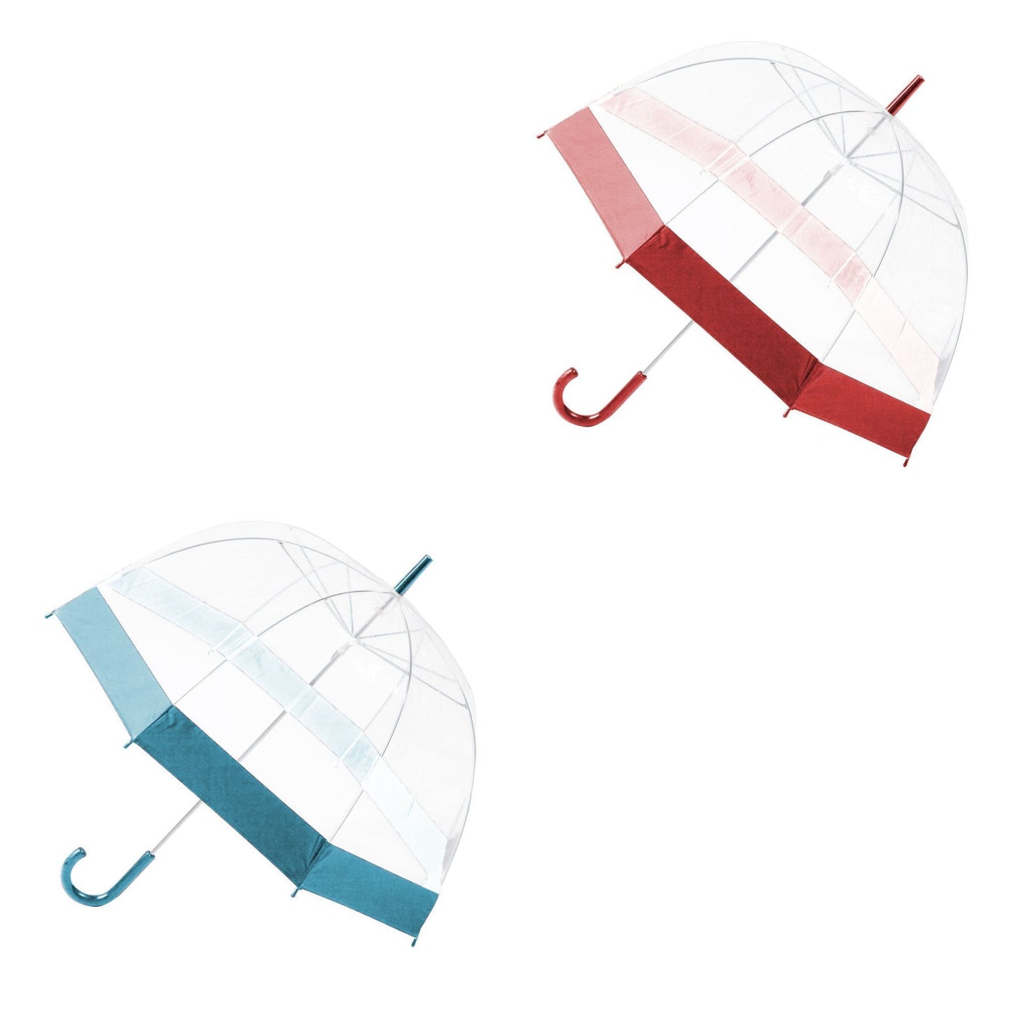 Clear Transparent Umbrella with Coloured Border 84cm Assorted Colours 1926 A (Parcel Rate)