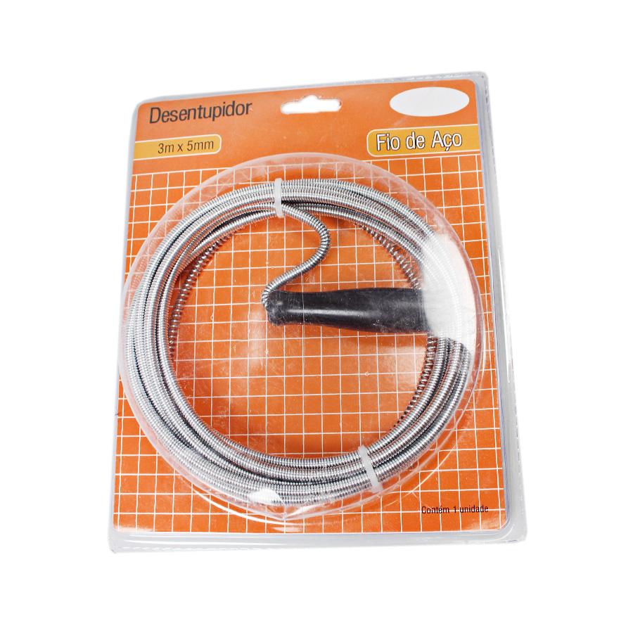 Metal Sink & Drain Cleaner Spring Wire Waste Pipe Cleaner DIY Home 3m x 5mm 0624 (Large Letter Rate)