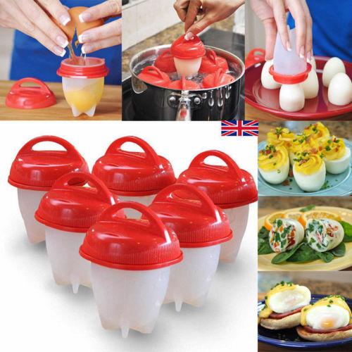 6 Silicone Egg Boil Shells Boiled Egg Separator Cooker Cone Boil Eggs Perfect Egg 5309 (Parcel Rate)