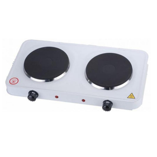 220-240-50-60HZ 2500W  Electric Hob Double Ring Hot Plate Powerful Portable Cooker 1548 (Parcel Rate)p