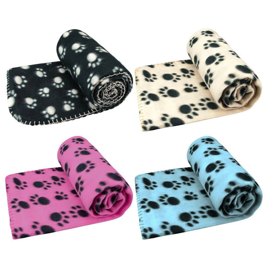 Soft Fleece Paw Print Pet Sleeping Comfort Blanket  98 x 78 cm  Assorted Colours 2018 (Parcel Rate)