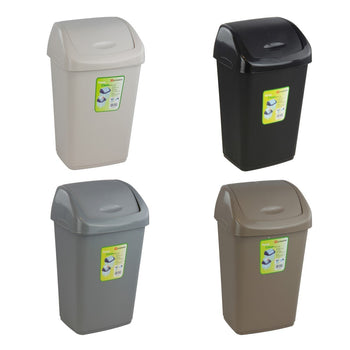 SQ Professional Plastic Swing Bin 9 Litre W 23cm x D 18.5cm x H 39.5cm Assorted Colours 7563 (Parcel Rate)