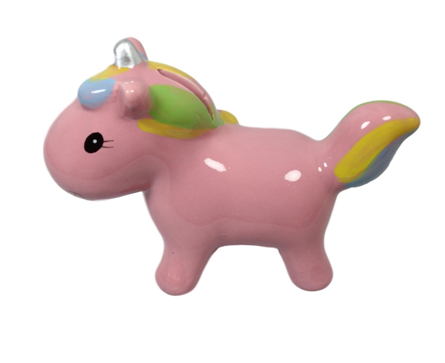 Ceramic Unicorn Money Piggy Bank 13 x 10cm Assorted Colours 5594 (Parcel Rate)