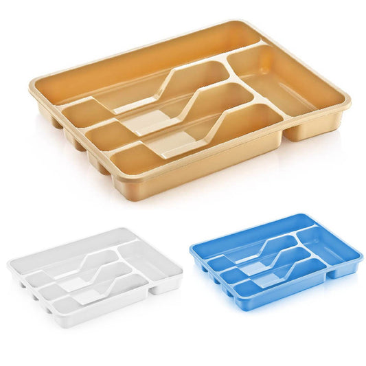 Asude Plastic Cutlery Drawer Organiser 5 Sections 25.5 x 33.5 x 4 cm Assorted Colours 11137 / ASD129 (Parcel Rate)