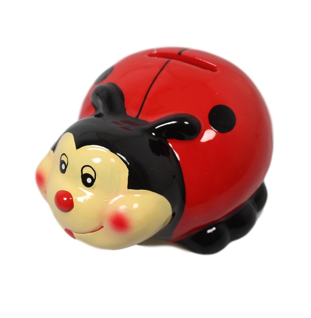 Children's Ladybird Piggy Bank Ceramic Money Saving Bank 10 x 7cm 5595 (Parcel Rate)