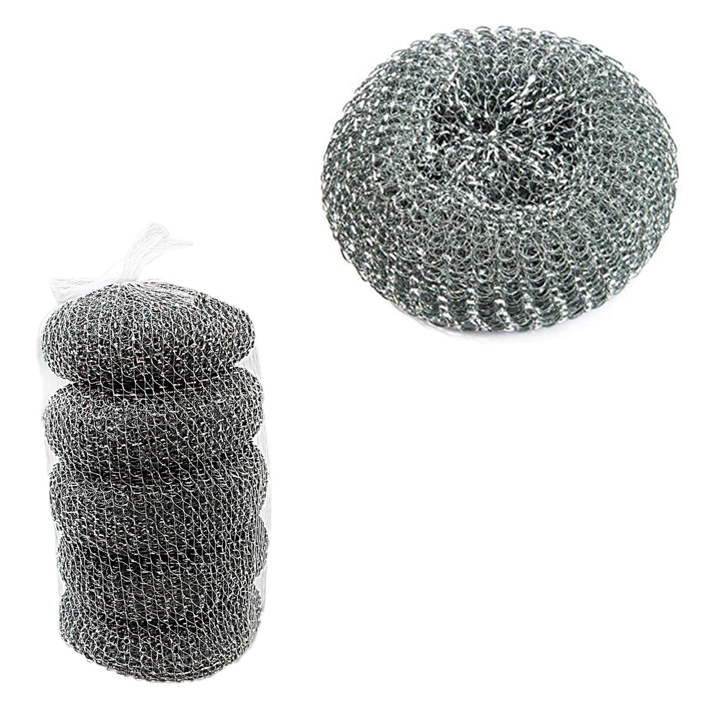 Stainless Steel Washing Up Scourers Pack of 4 4082 / ST9992 A (Parcel Rate)