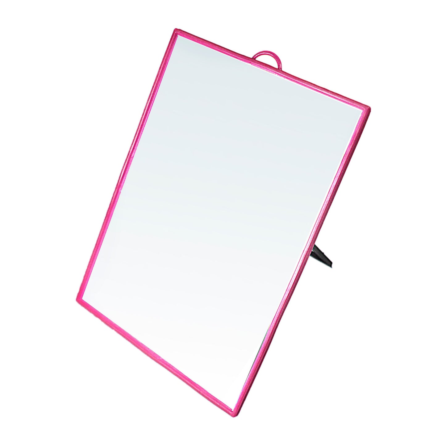 Desk Table Plastic Coloured Border Square Shaped Mirror 18cm x 24cm 0178 (Large Letter Rate)