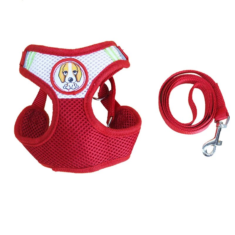 Dog Leash Reflective With Soft Harness Vest Size Small Assorted Colours 93cm 6710S (Parcel Rate)