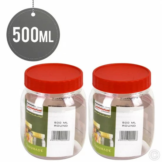 Plastic Kitchen Pet Food Storage Jar 500 ml Pack of 2 ST5130 (Parcel Rate)