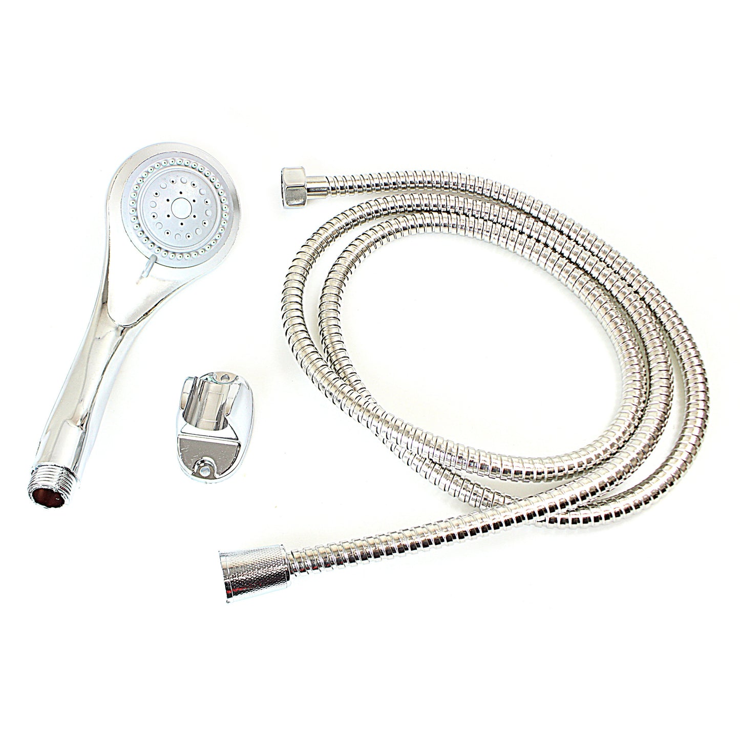 Shower Head with 1.8M Flexible Shower Hose Pipe Chrome Bathroom Set 0550 (Parcel Rate)