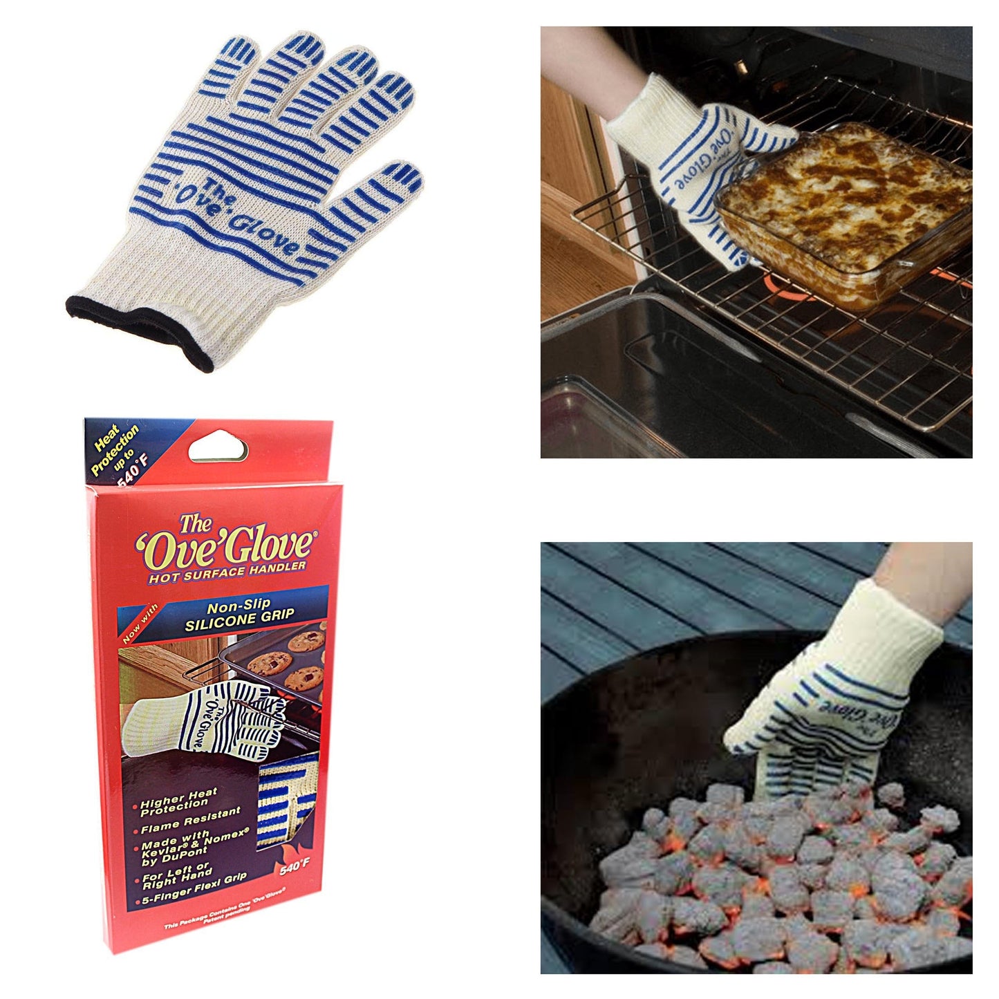 The 'Ove' Glove Heavy Duty Oven Glove Non- Slip Silicone Grip Washable 15 cm x 24 cm Large 4403 A (Parcel Rate)