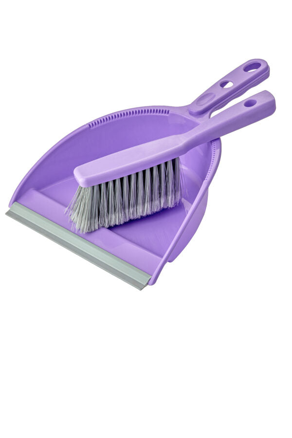 Plastic Dustpan and Brush Assorted Colours UP174 (Parcel Rate)