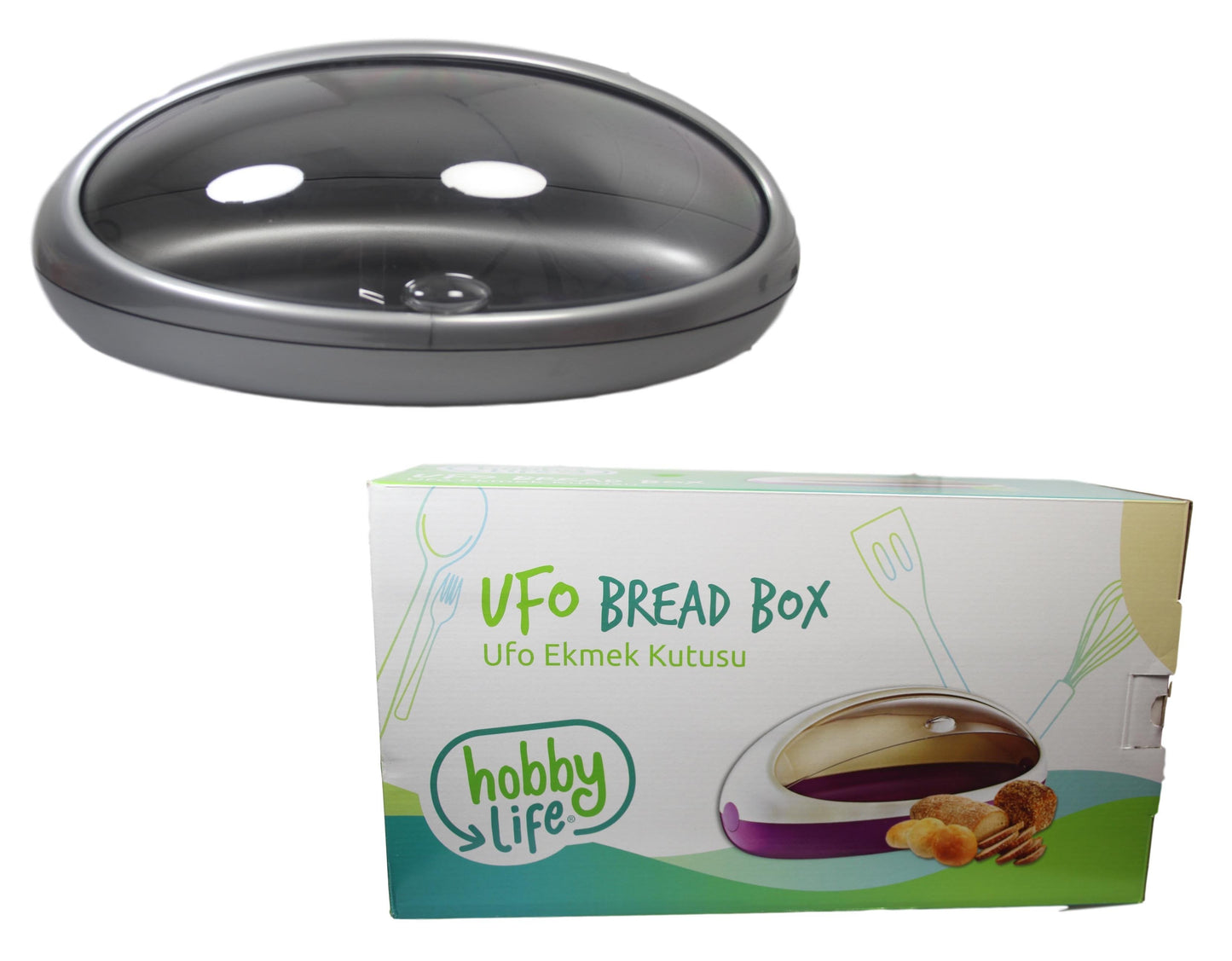 Plastic UFO Bread Storage Box Bin 39 x 25 cm Assorted Colours 051100 A (Parcel Rate)