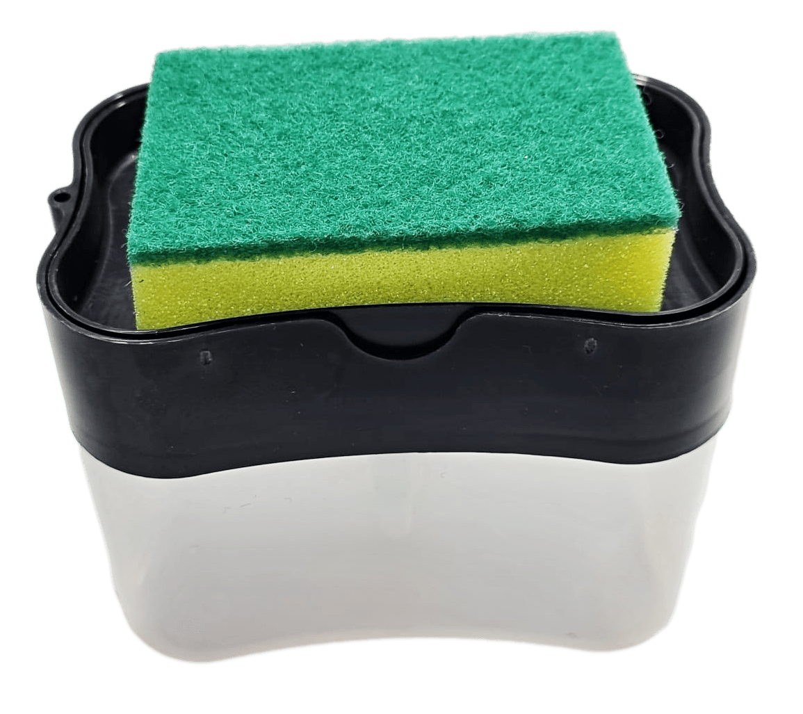 2-In-1 Counter Top Sink Soap Dispenser and Sponge Holder Caddy 15 x 12 x 9.5 cm 6641 (Parcel Rate)