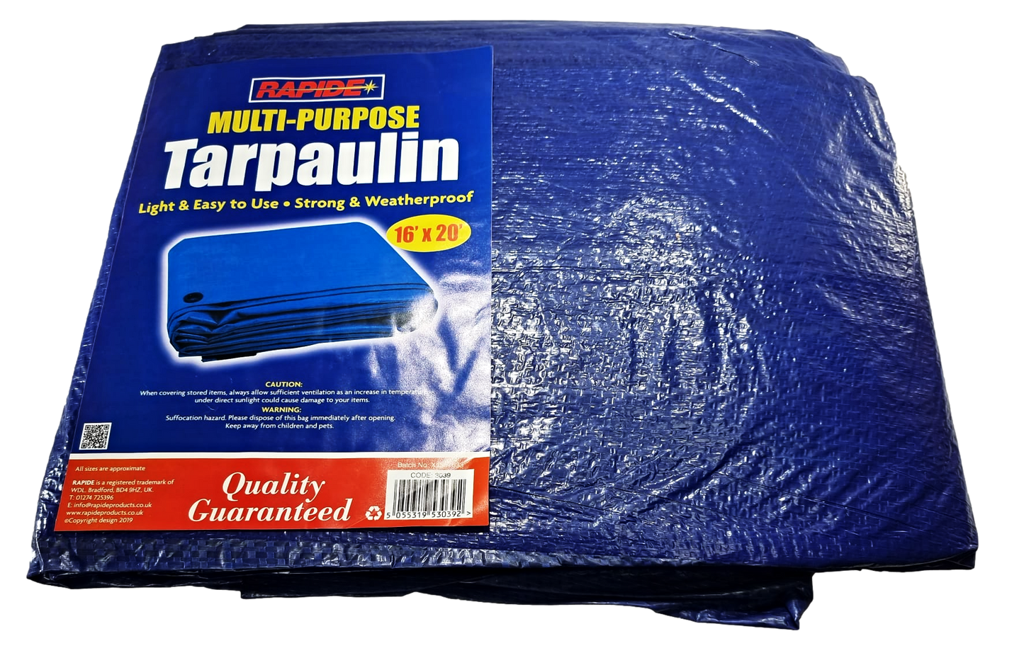 Blue Multipurpose Use Tarpaulin Light Strong Waterproof Tarpaulin 16 x 20 ' 3039 (Parcel Rate)