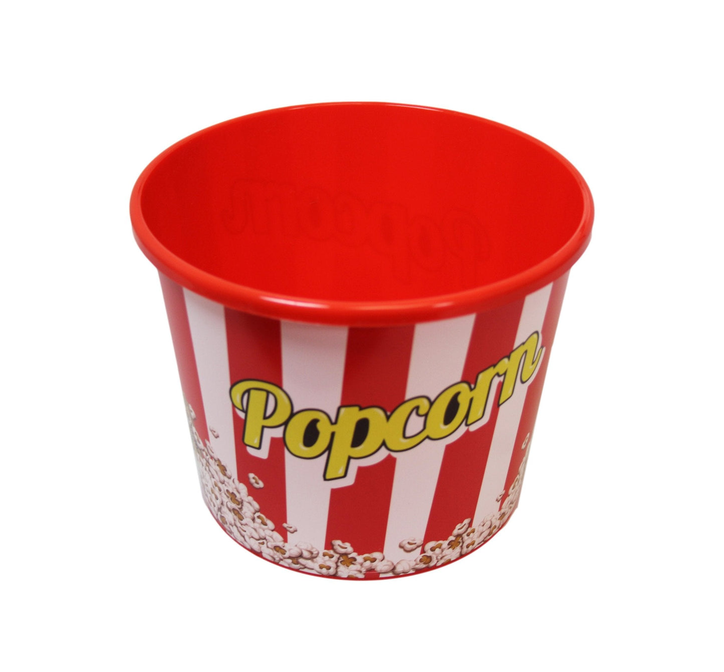 Traditional Red Popcorn / Chips Bucket Plastic Home Movie Night 17cm x 13cm Assorted Designs AK577 (Parcel Rate)